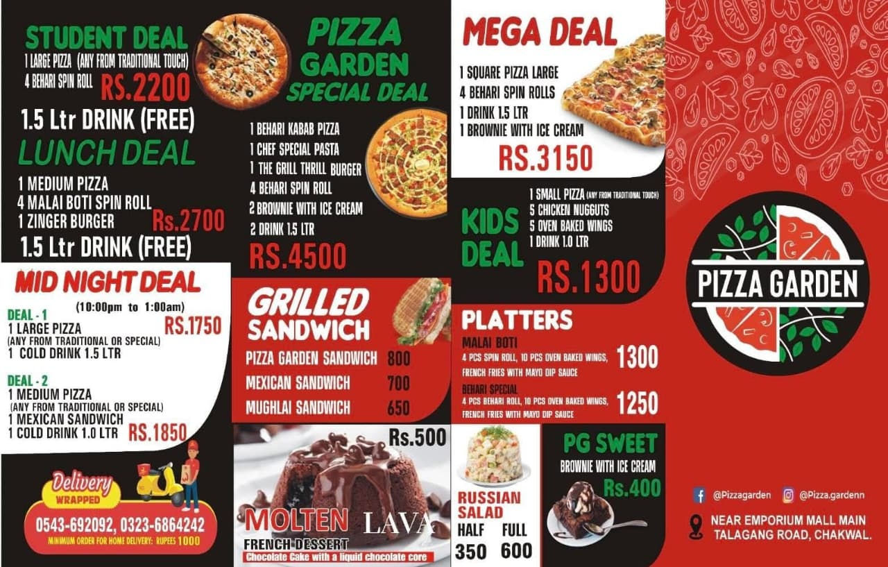 Pizza Garden Chakwal Menu 2026 – Prices, Deals & Contact Number - Image 7