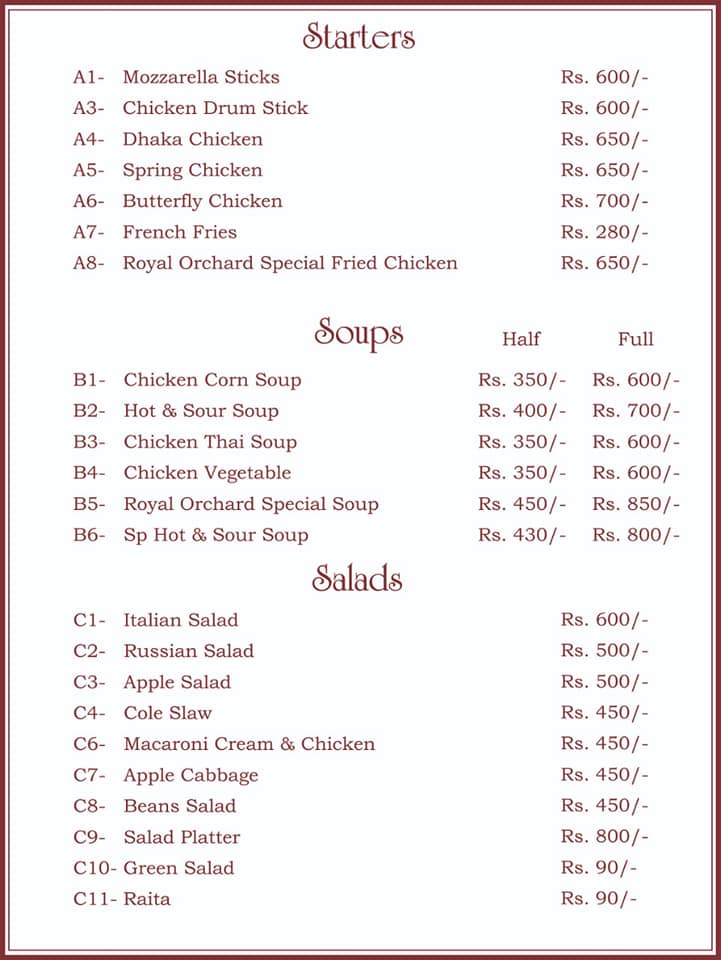 The Royal Orchard Chakwal Menu 2026 – Prices, Buffet & Complete Guide - Image 5