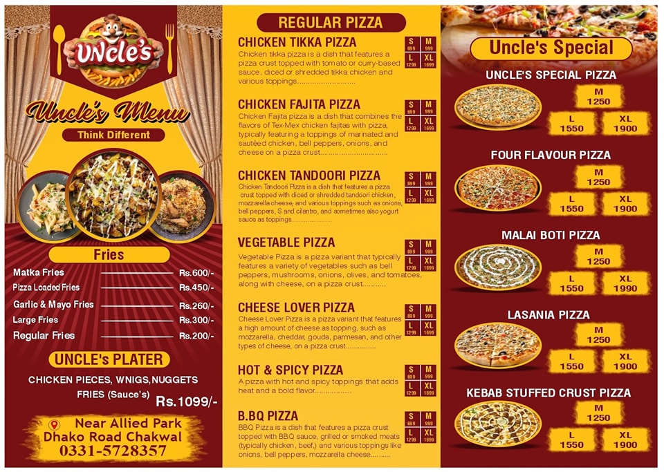Uncle Pizza Chakwal Menu 2026 – Prices, Deals & Contact Number - Image 2