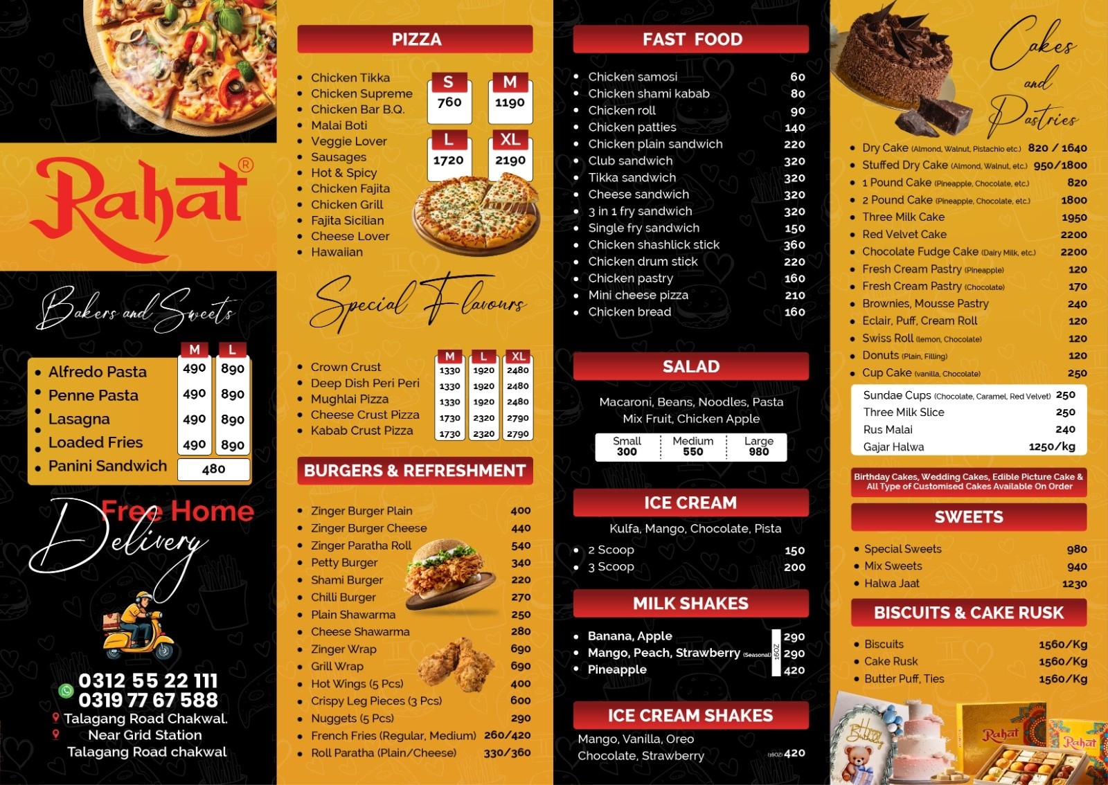 Rahat Bakers Chakwal Menu with Prices 2026 | Contact Number, Cake Prices & Timing - Image 2